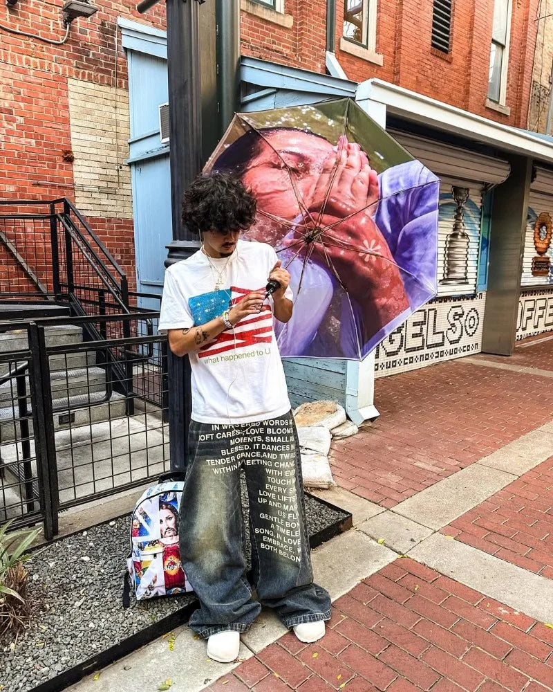 NOSTYLST* LETTERD JEANS