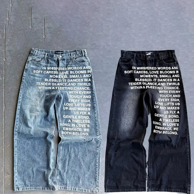 NOSTYLST* LETTERD JEANS