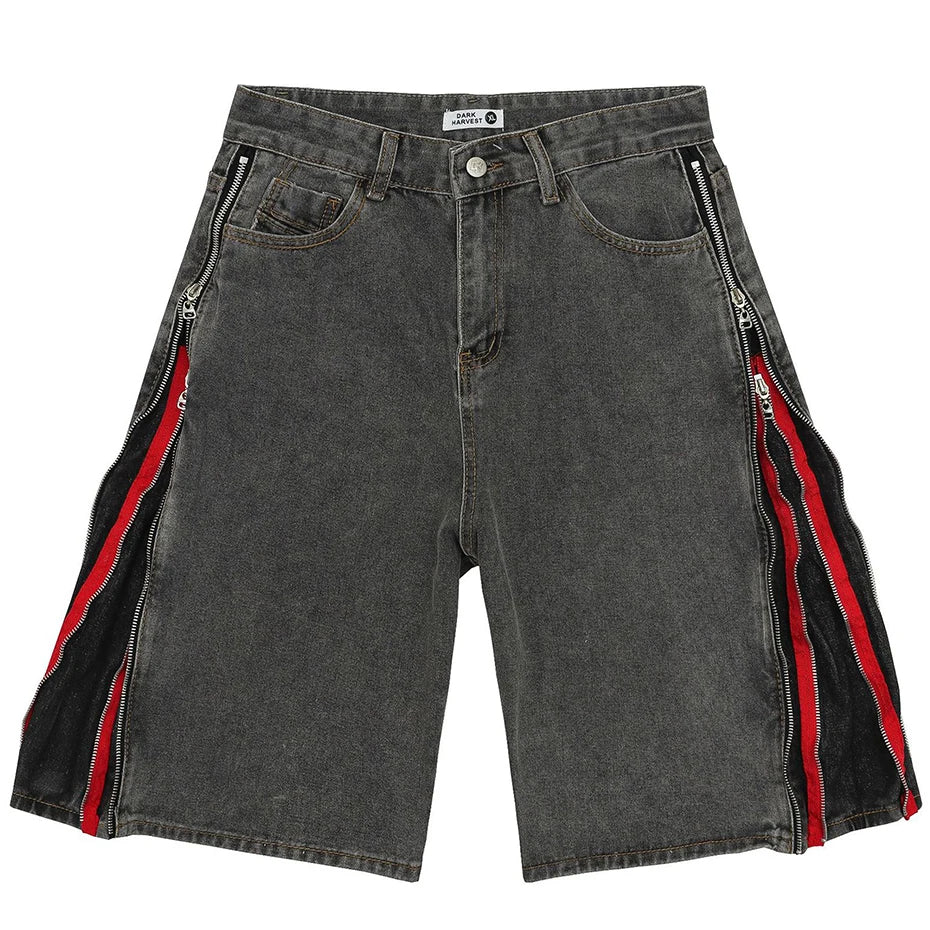 NOSTYLST* DOUBLE ZIP JORTS