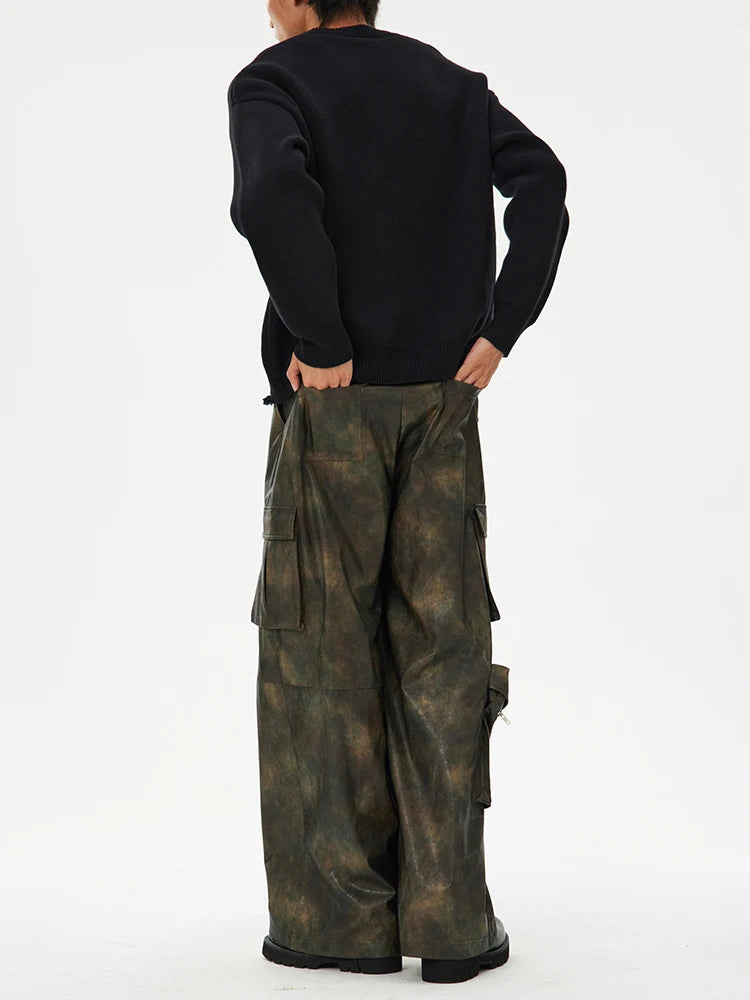 NOSTYLST* LEATHER CAMO JEANS