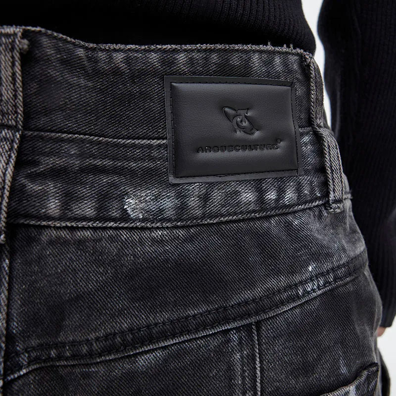 NOSTYLST™ X FEWQ BLACK ARTISANAL JEANS