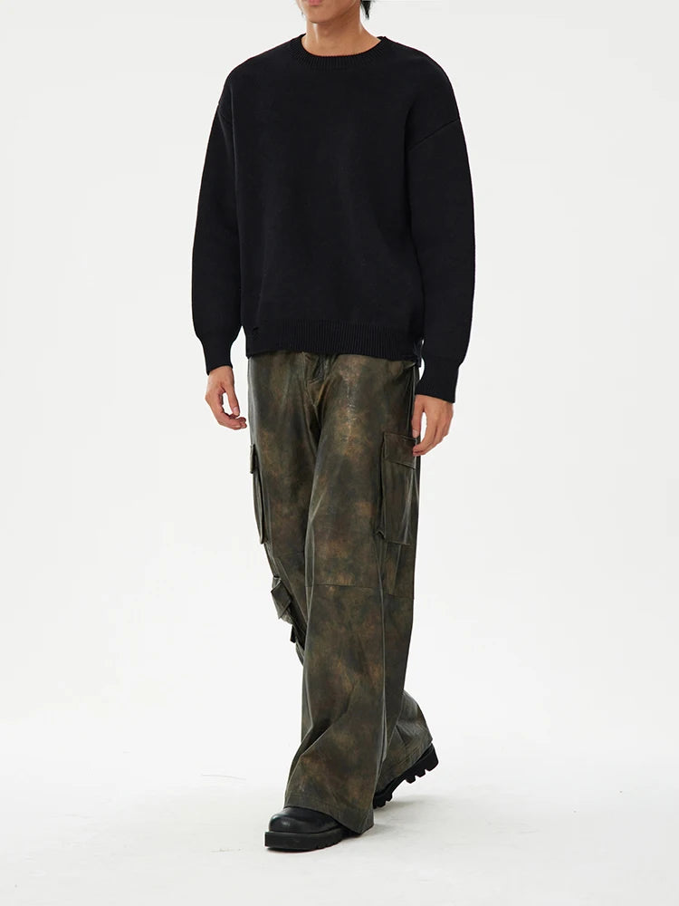 NOSTYLST* LEATHER CAMO JEANS