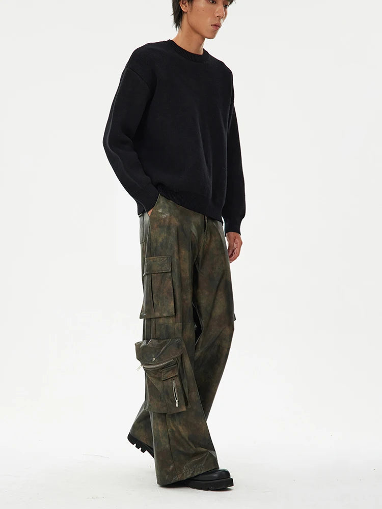 NOSTYLST* LEATHER CAMO JEANS